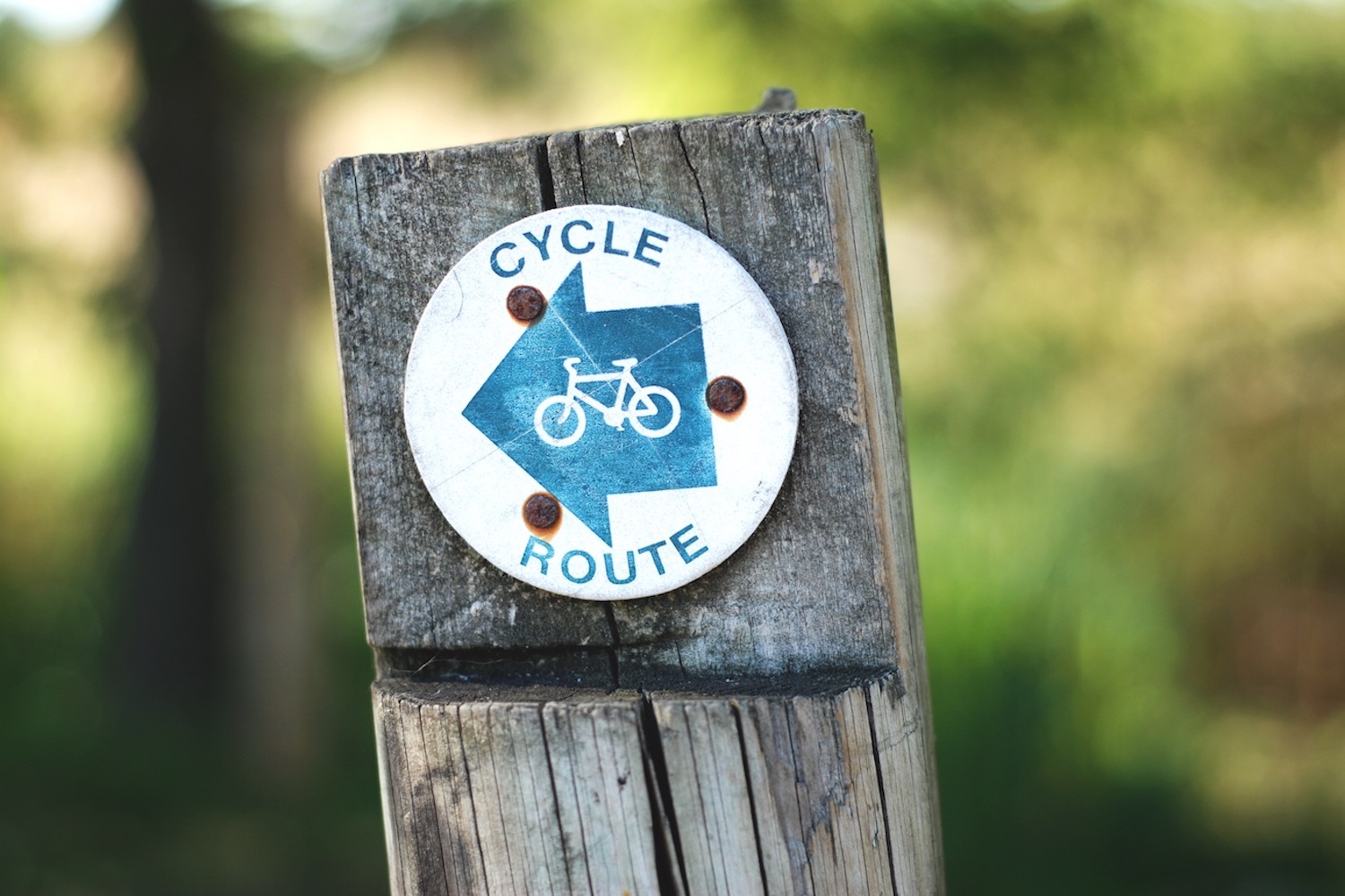 A cycle route sign