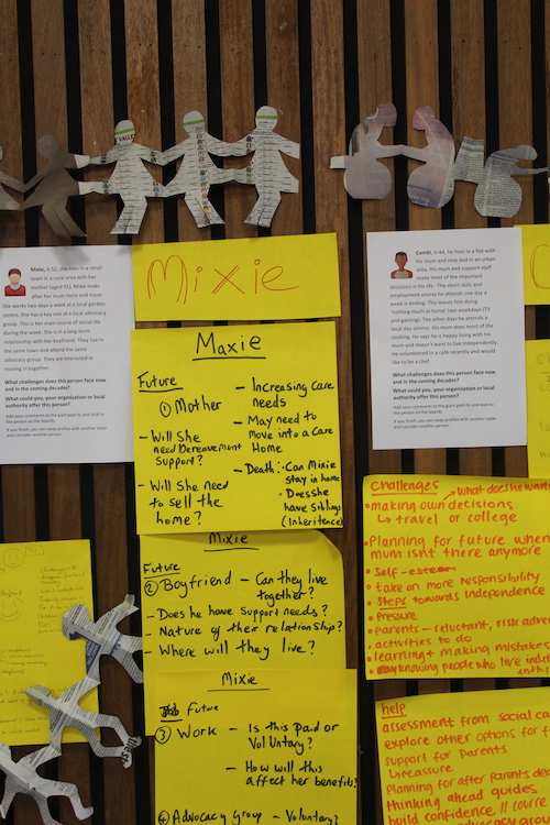 wall display of responses from attendees